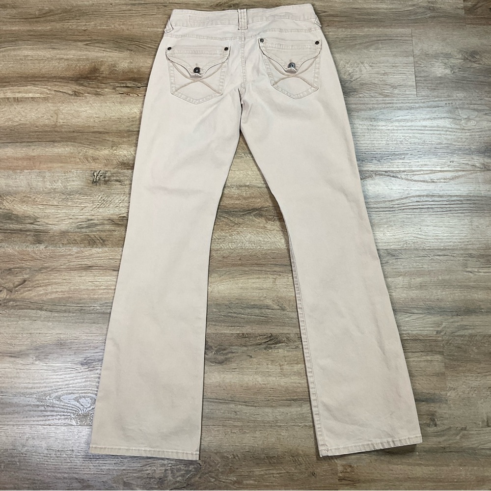 Delias Pants Y2K Reese Junior Size 7/8R Bootcut Low Rise Flap Pockets Tan Brown